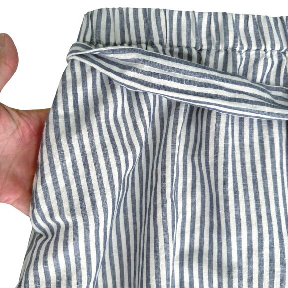 Talbots Candy Stripe Womens Midi Skirt XL Linen Blend Preppy Quiet Luxury Summer - Picture 8 of 12